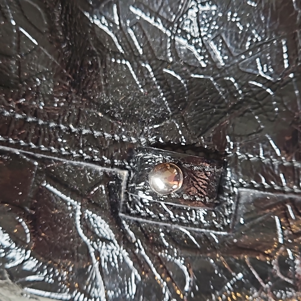 YSL Easy Y Logo Patent Leather Bag Black Silver - Picture 16 of 16